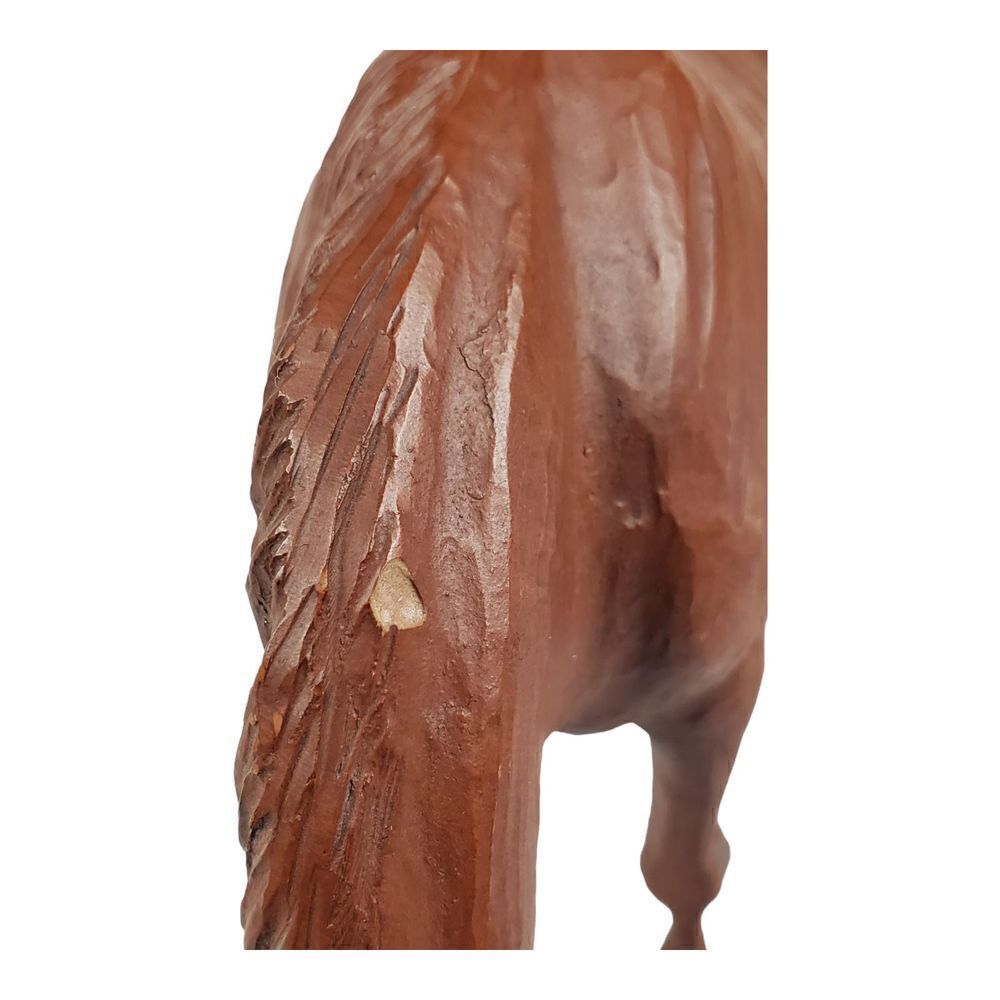 Vintage Red Mill Horse Sculpture Handcrafted Brown Standing Figurine Foal USA - Picture 5 of 10